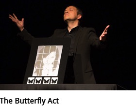 The French magician Boris Wild performing his close-up act « The Butterfly Act » 